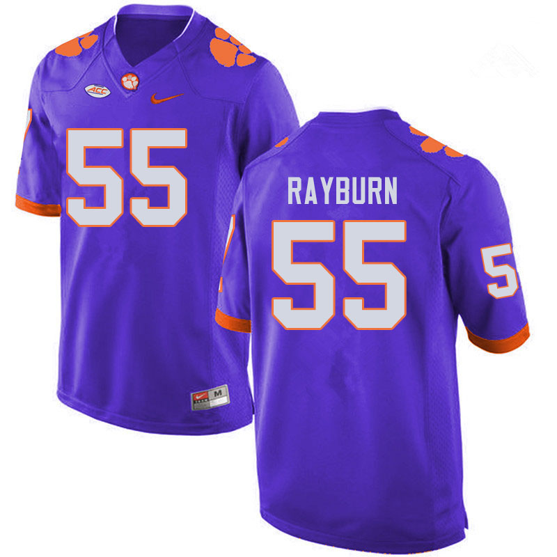 Men #55 Hunter Rayburn Clemson Tigers College Football Jerseys Sale-Purple - Click Image to Close